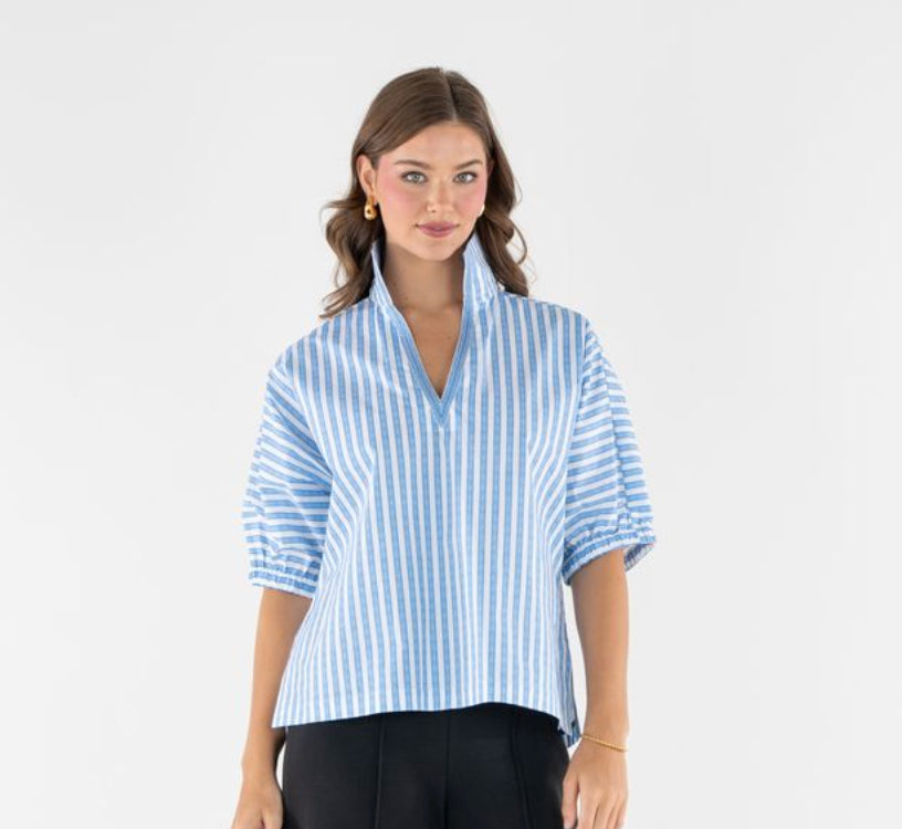 Poppy Top | French Blue Stripe – Charlotte's Inc