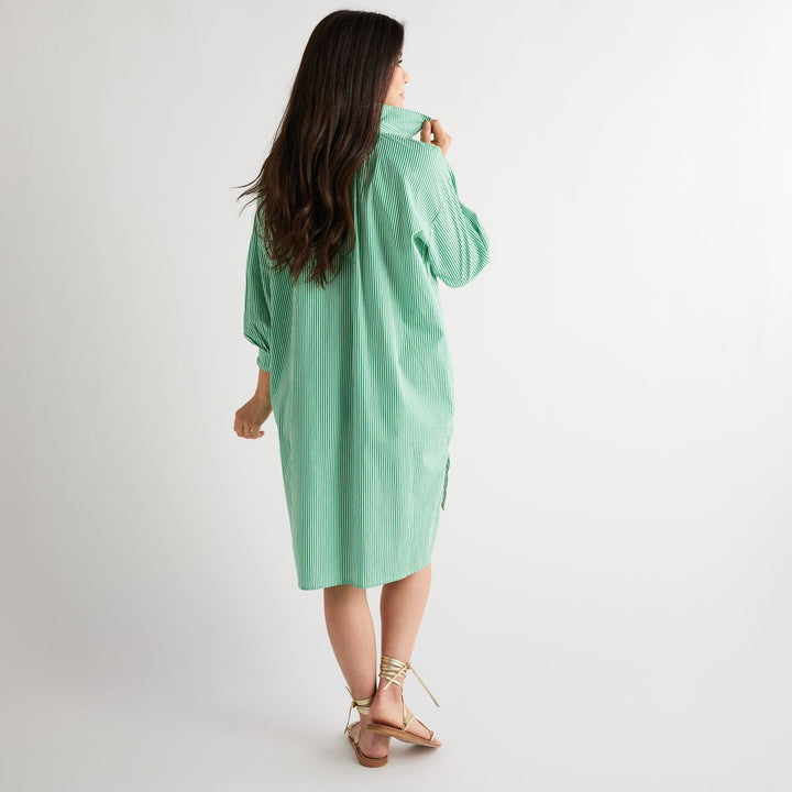 Janie House Dress | Green Stripe