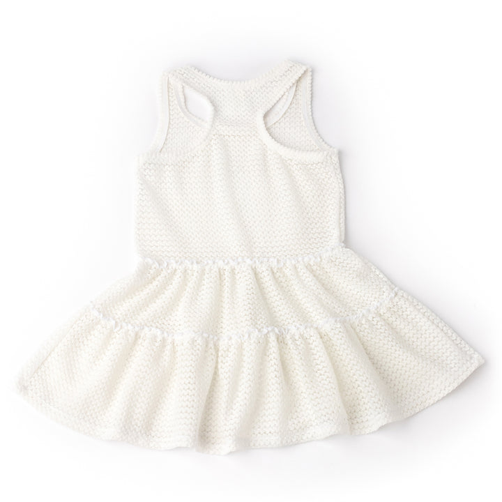 Girls Crochet Tank Dress | White