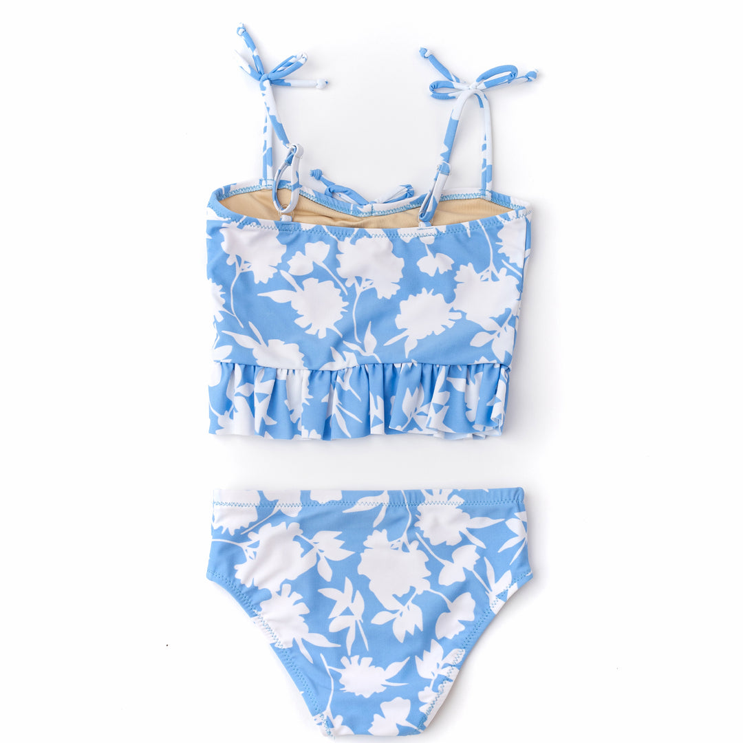 Girls Peplum Bikini | Blue Floral