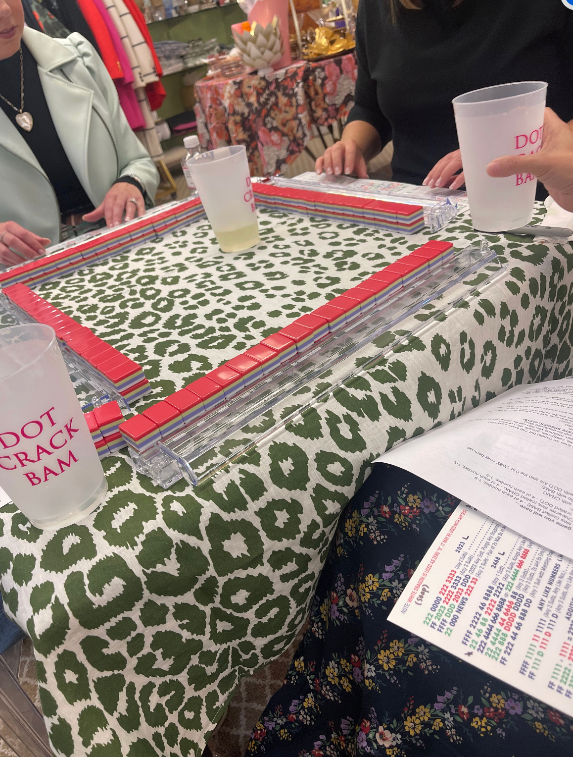 Matouk x Schumacher Mahjong Card Tablecloth 58x58