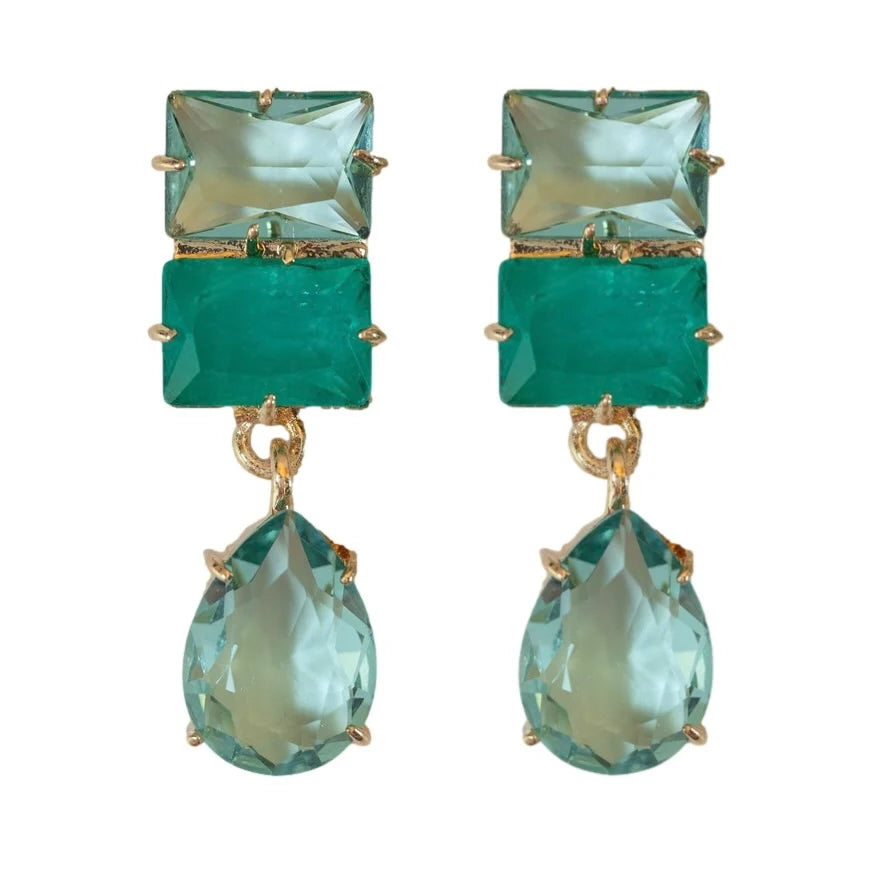 Amalfi Turquoise Ombre Gem Drop Statement Earrings