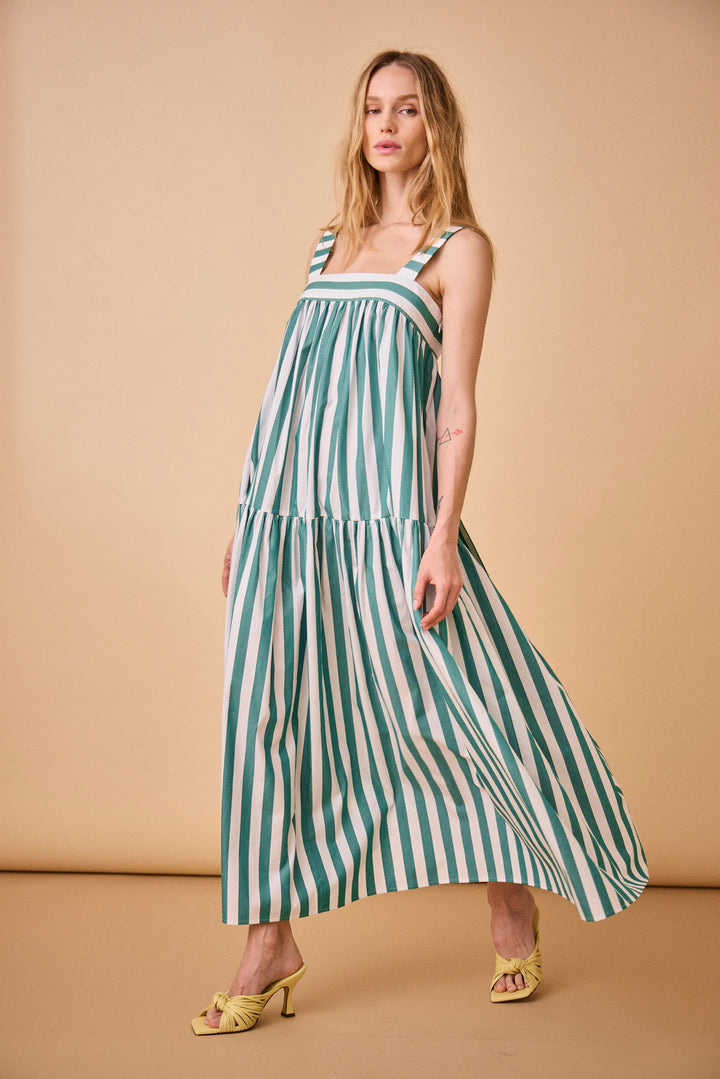 Hunter Bell Tula Dress | Emerald Stripe