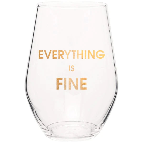 Everything Is Fine Gold Foil Wine Glass