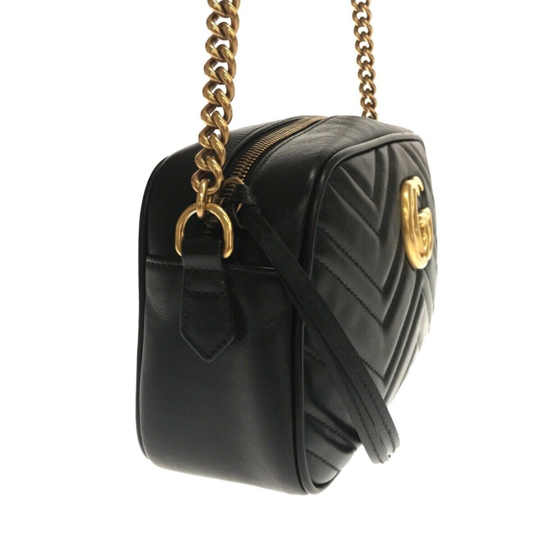 Gucci Gg Small Marmont Black Leather - Shoulder Bag