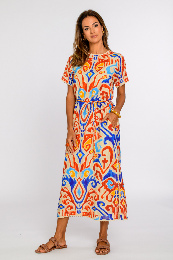 Tess Midi Dress | Ikat Multi