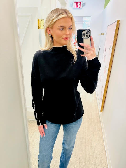 Cuello Sweater | Black + Ecru