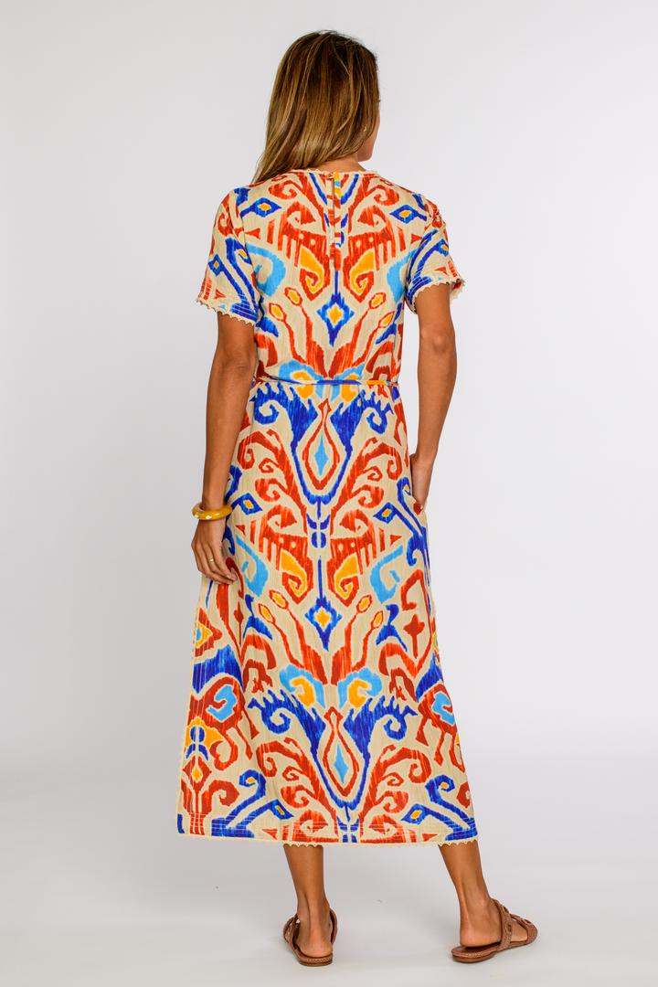 Tess Midi Dress | Ikat Multi
