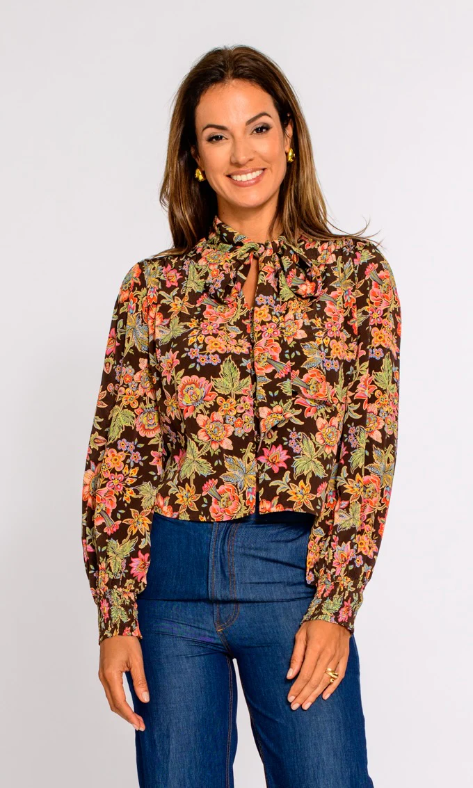 Brit Bow Top | Wallflower Brown