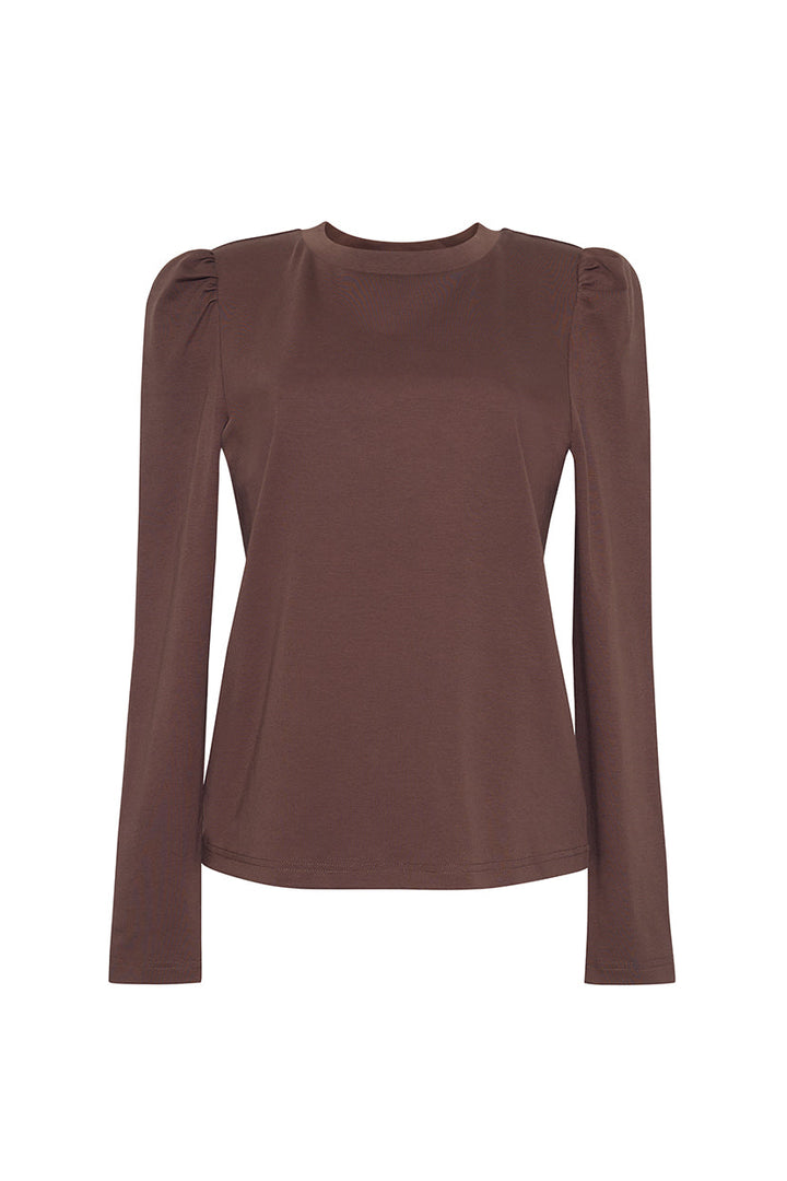 The Maren Puff Sleeve Shirt | Chocolate