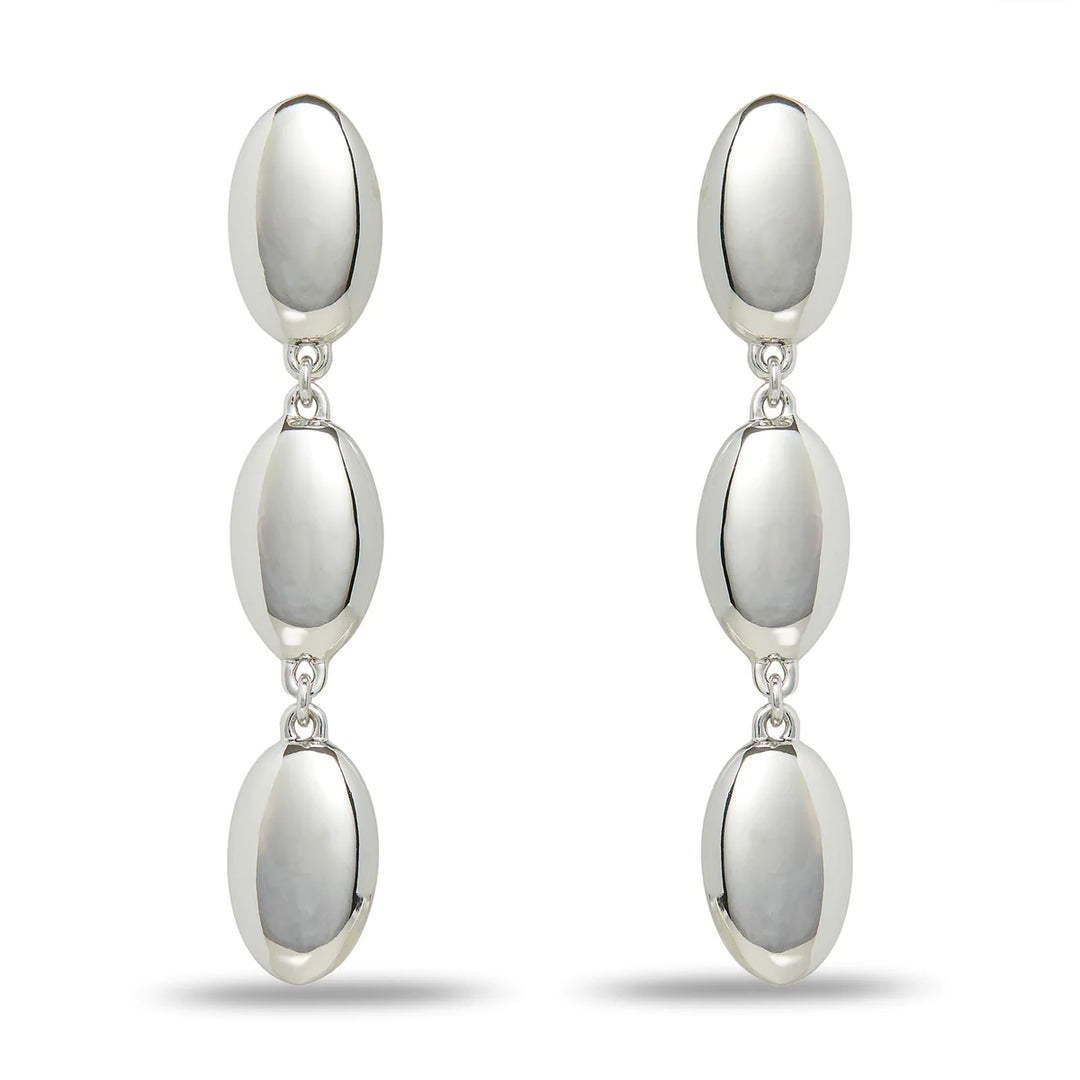 Lele Sadoughi Reflective Metal Linear Earrings | Silver