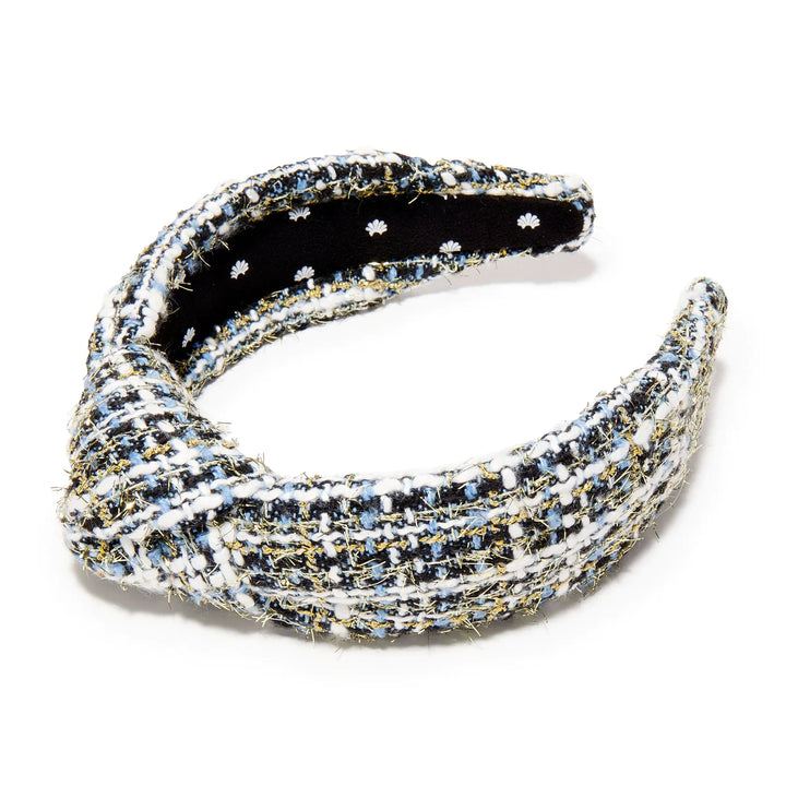 GOLDEN GRAPHITE BOUCLE KNOTTED HEADBAND