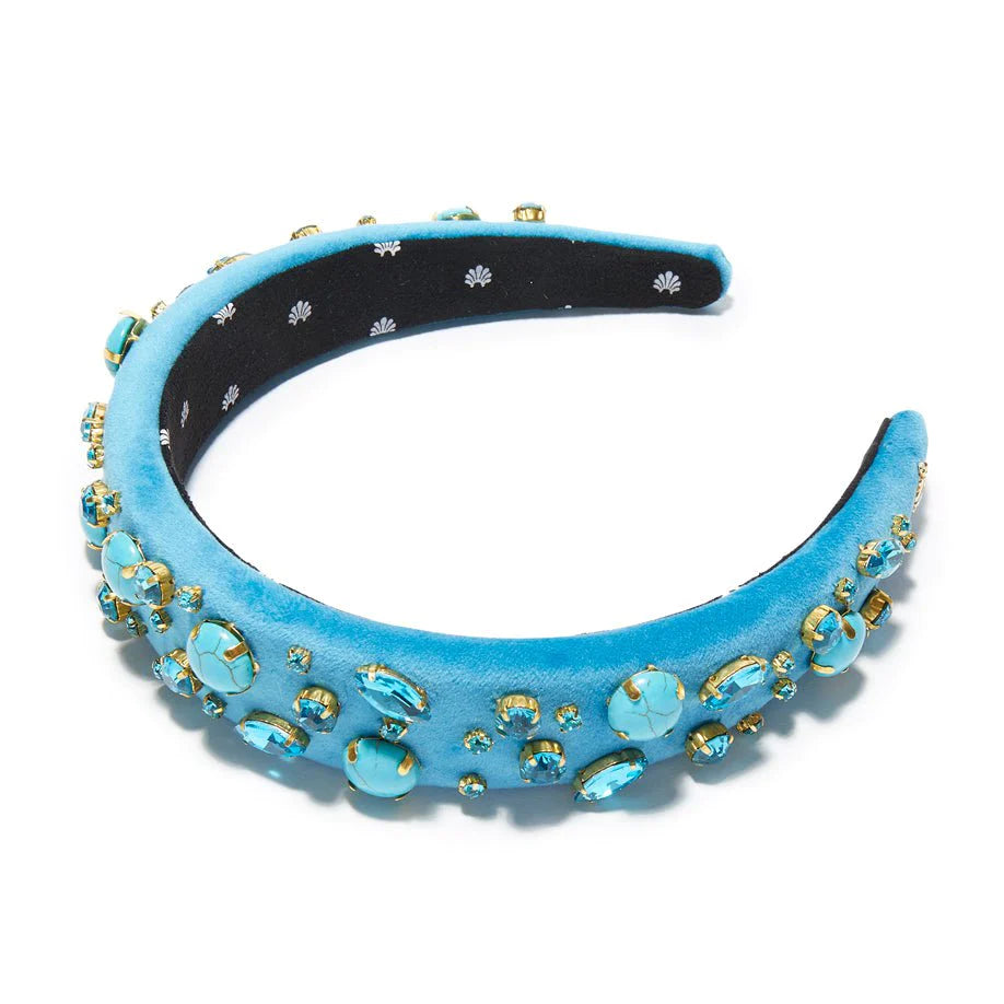 Lele Sadoughi Pebble Crystal Cabochon Alice Headband | Turquoise