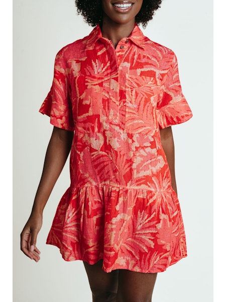 Joanna Dress – Cabana Print | Luxury Cotton Linen Resort Dress