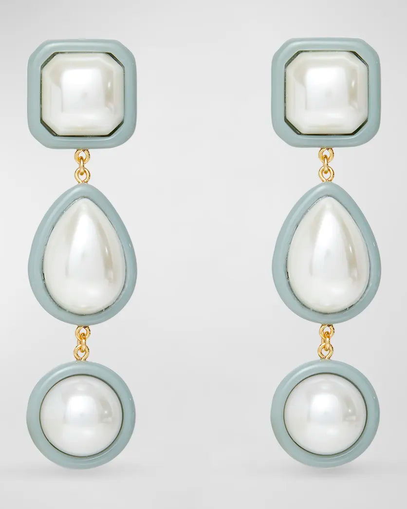 Lele Sadoughi Resin Pearl Linear Earrings