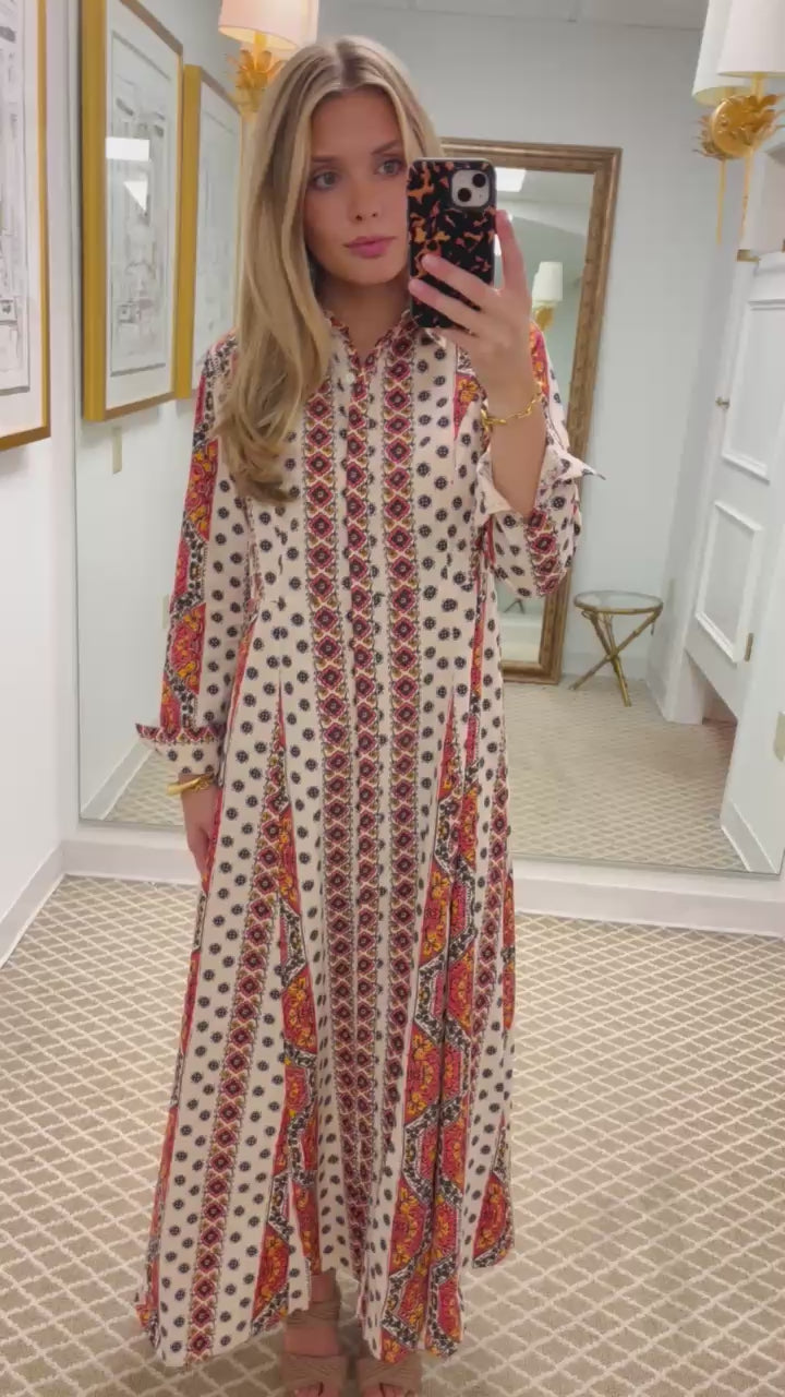 Classic Shirtdress | Crimson Mosaic