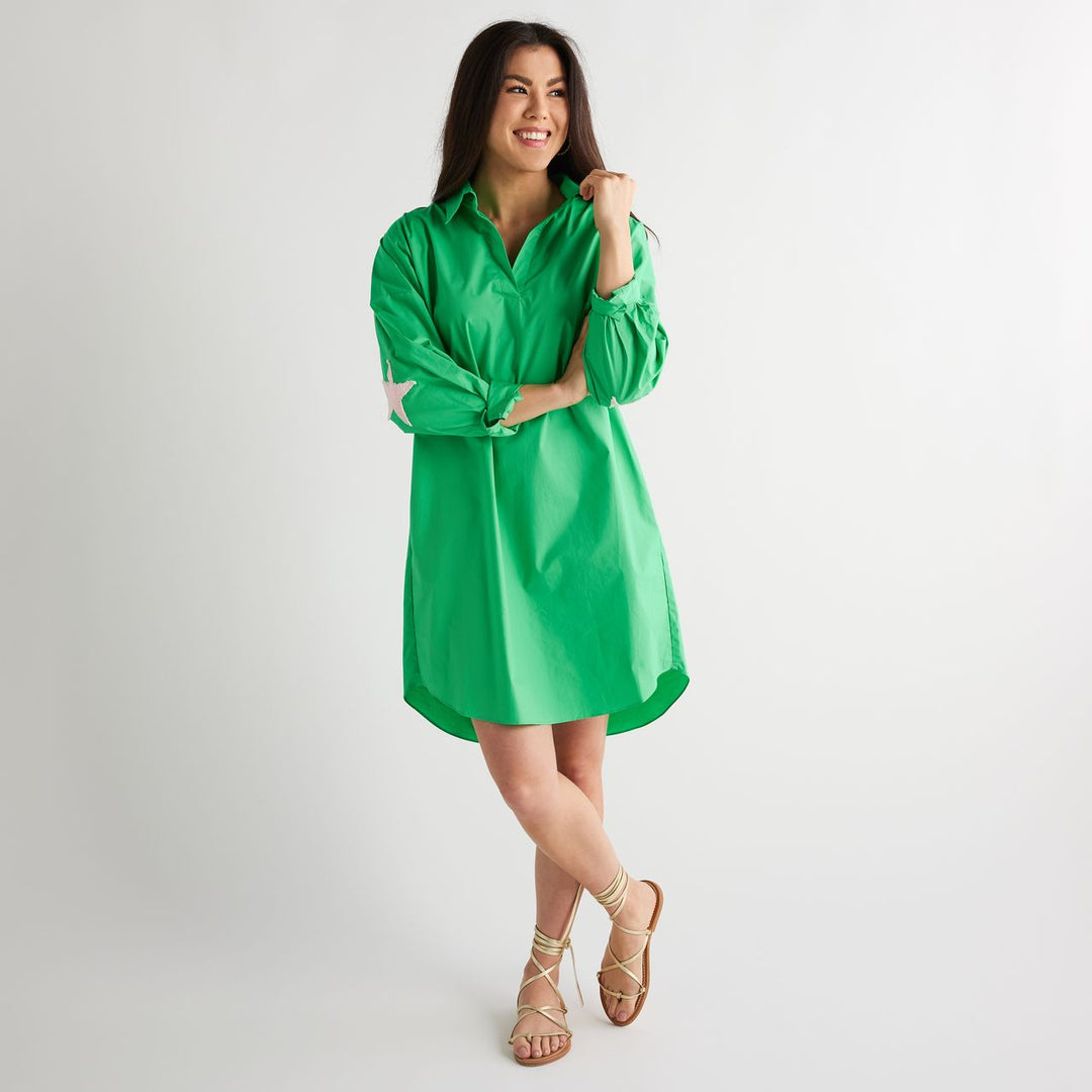 Preppy Star Elbow Dress | Green