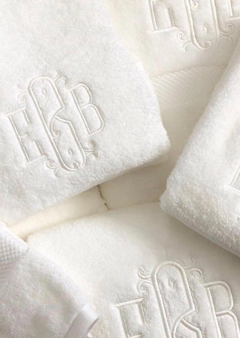 Matouk Monogram Guesthouse Bath Towels - Charlotte's Inc