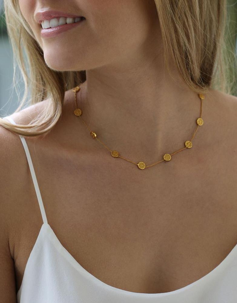 Julie Vos Valencia Delicate Gold Station Necklace - Charlotte's Inc