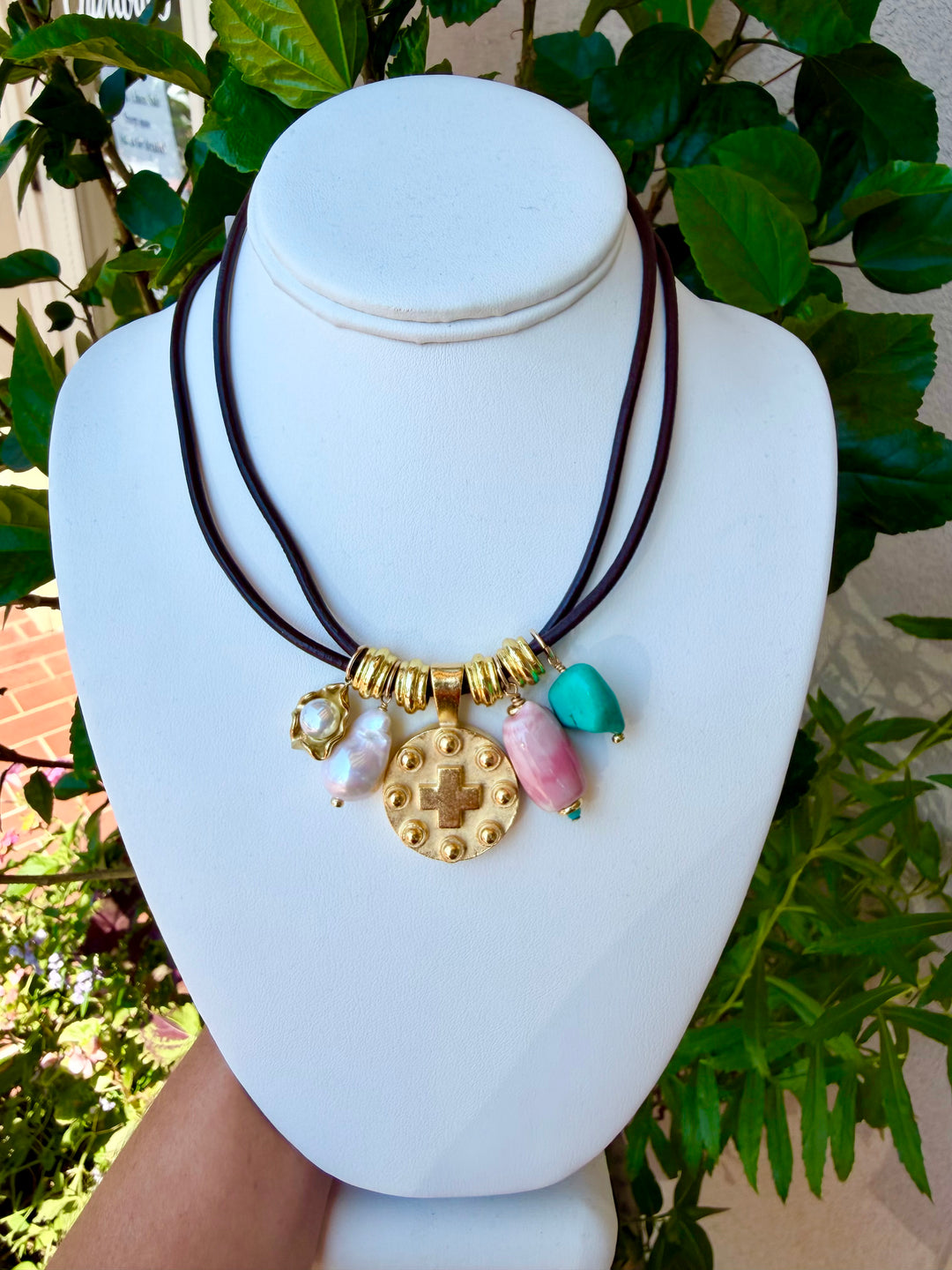 Madeira Double Cord Multi Charm Necklace