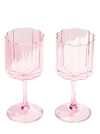 Wave Wine Glass | Pink