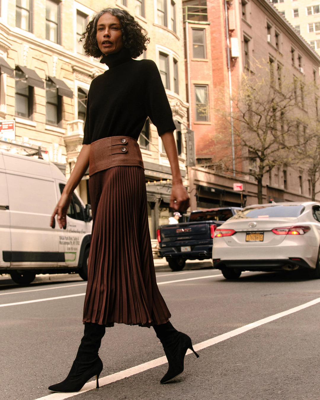 Estelle Pleated Skirt | Mocha