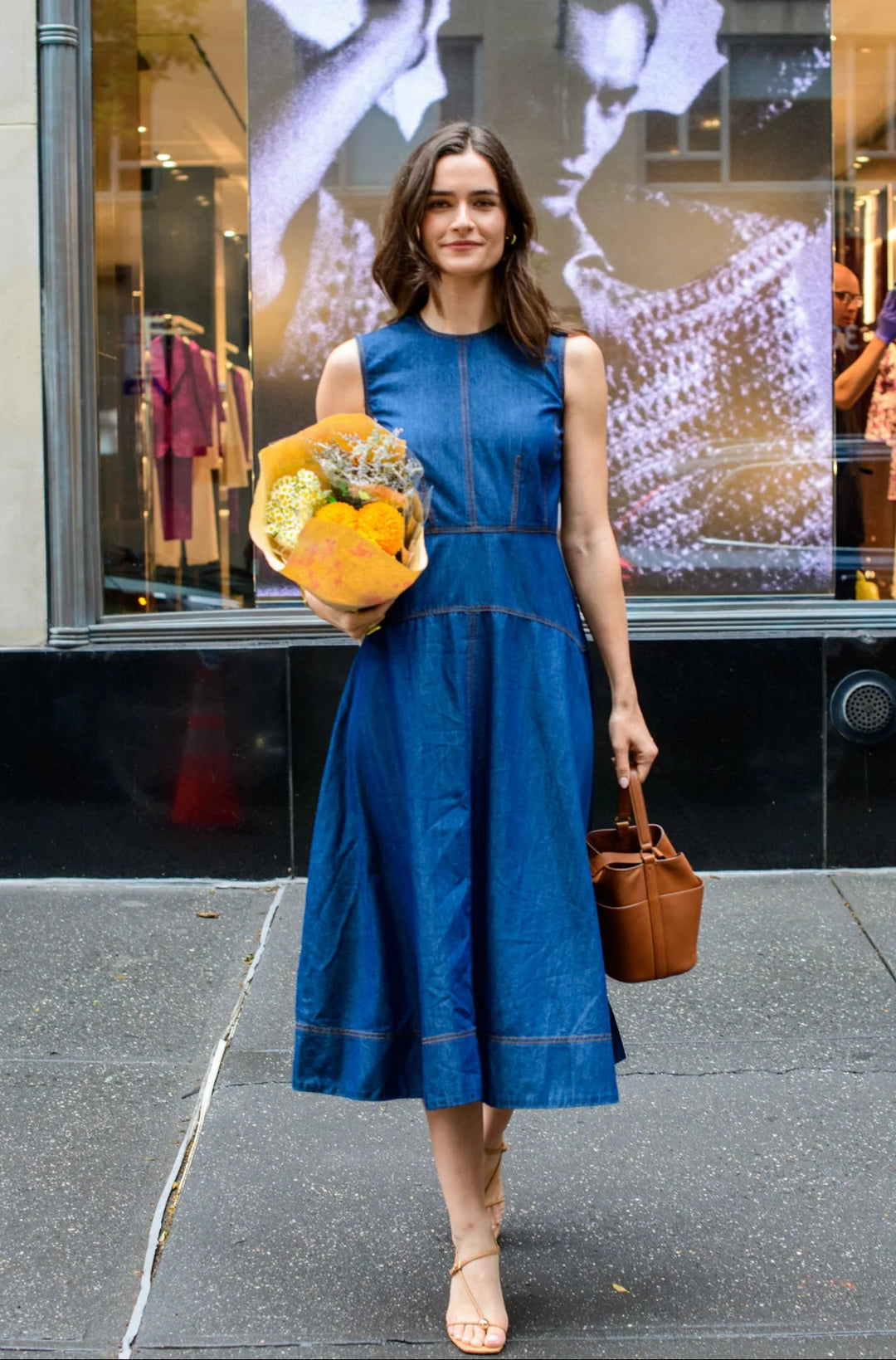Claire Dress | Solid Denim