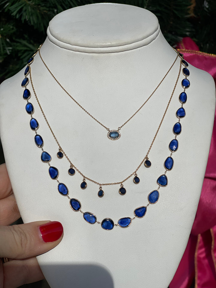 Assorted Sapphire and 14k Gold Necklaces
