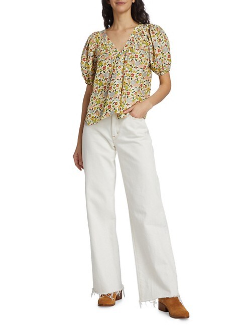 The Bungalow Silk Floral Top