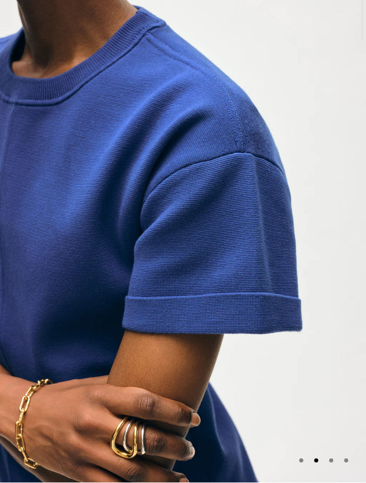 Superfine Organic Cotton Waisted Dress | Sapphire