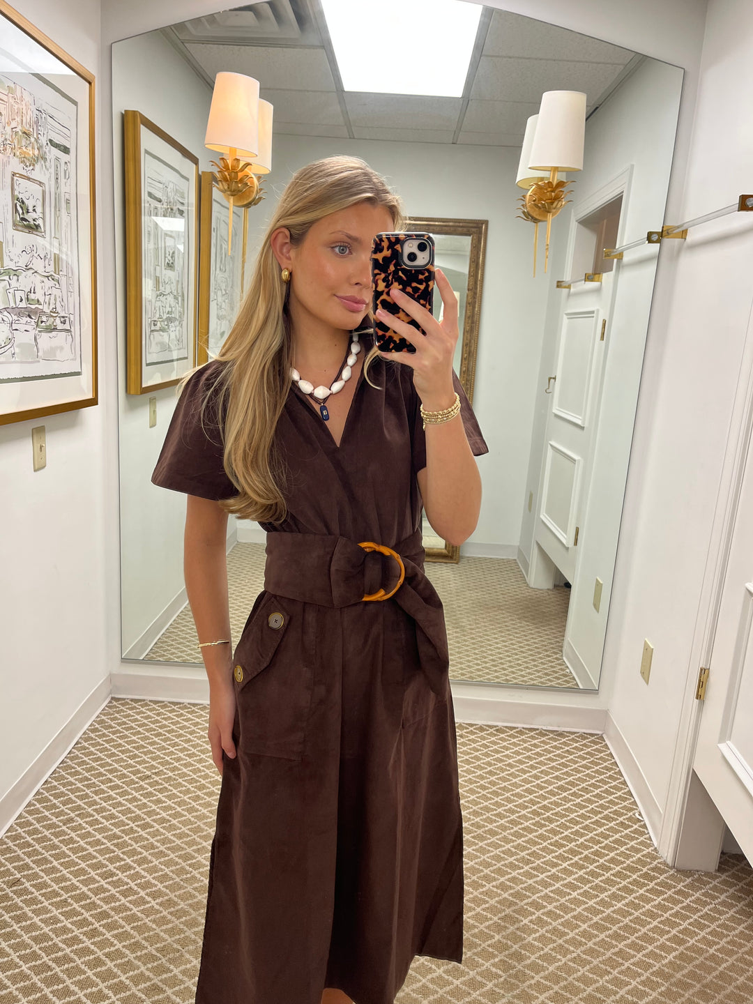 Gretchen Dress | Chocolate Brown Cord