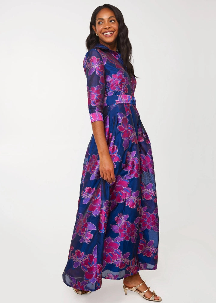 Cecilia Gown | Navy Abstract