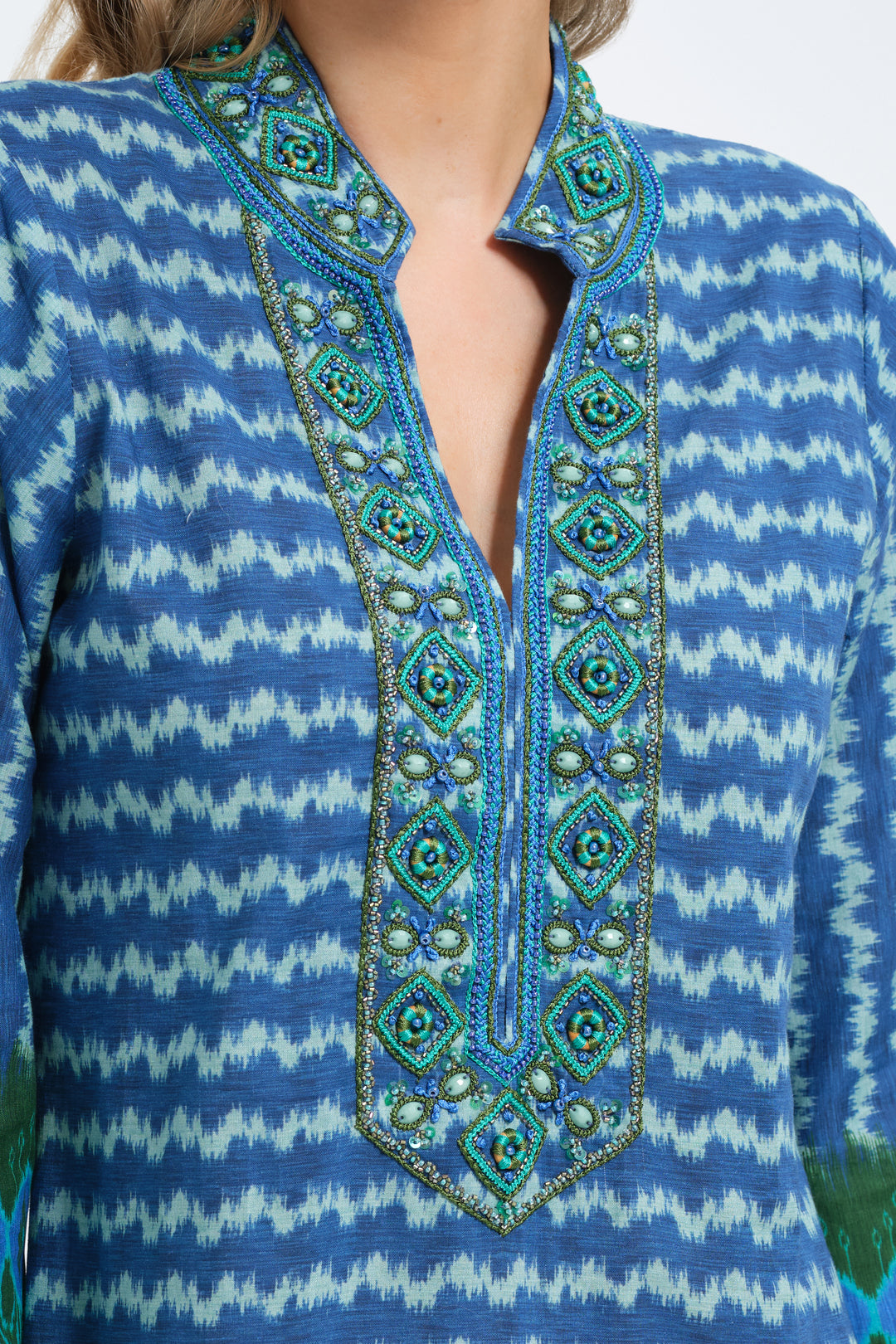 Elise Caftan | Blue Stripe