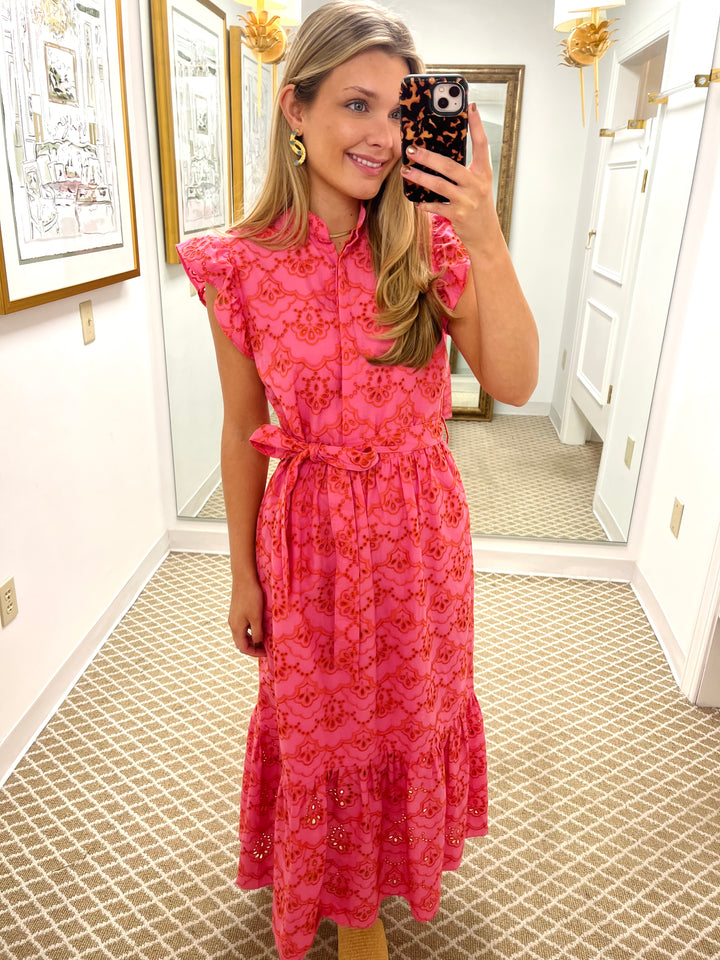 Taylor Dress | Island Pink Eyelet