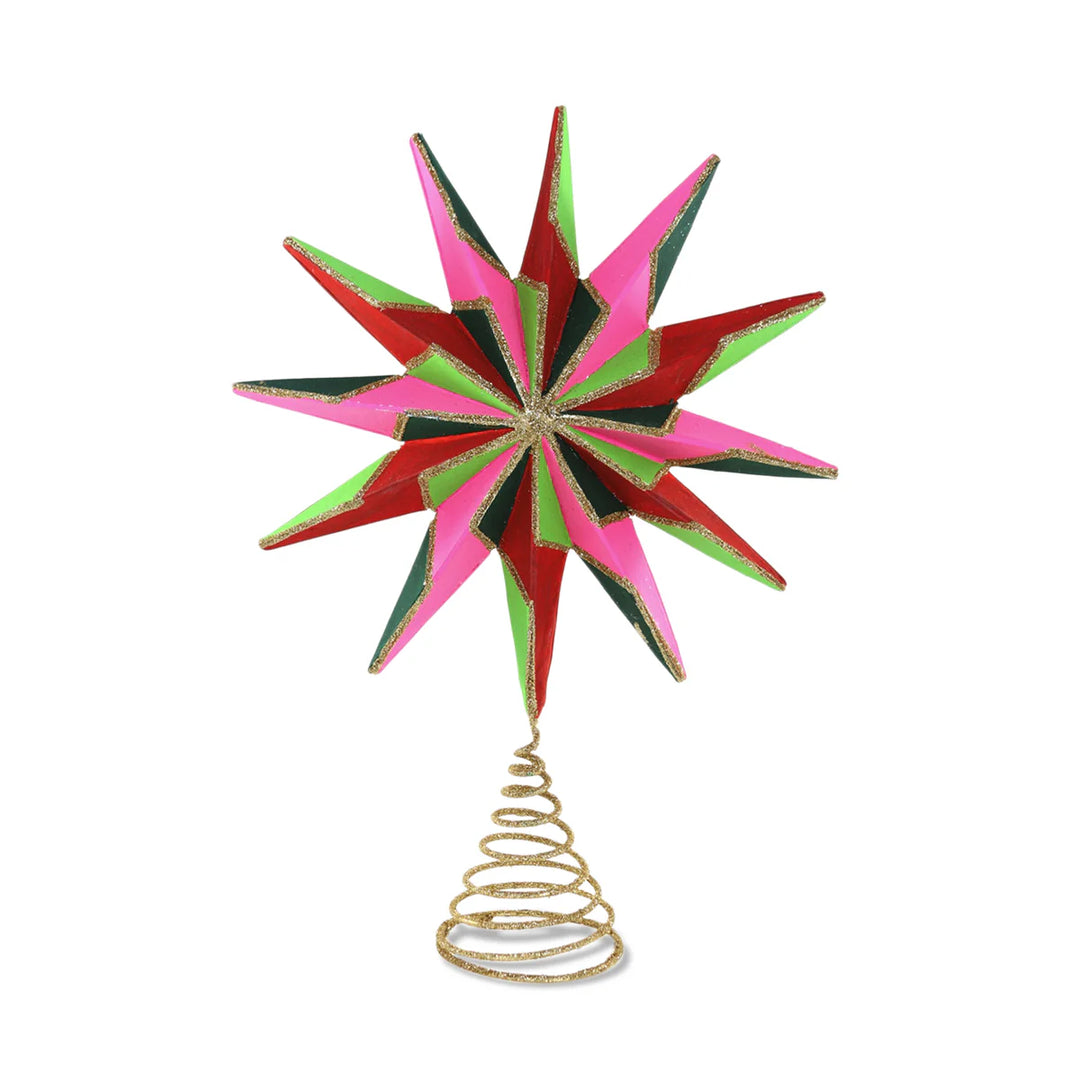 Segmented Star Tree Topper | Neon