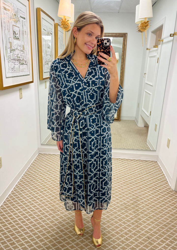 Maria Caftan | Lattice Cove Navy