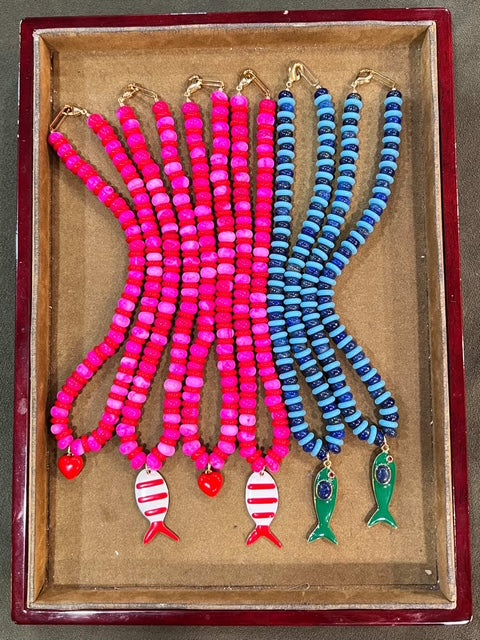 Assorted Beaded Necklace with Charm