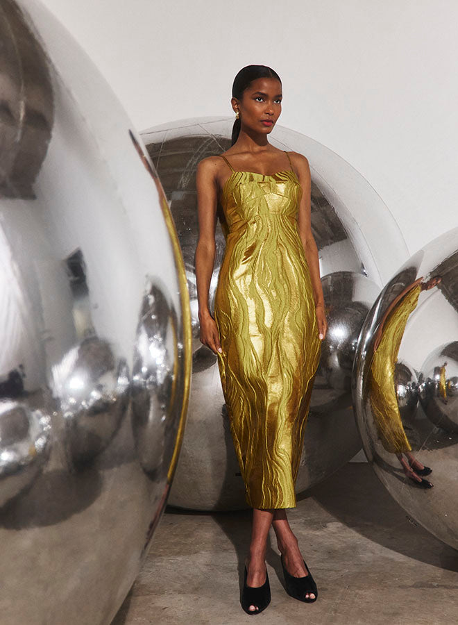 Amal Dress | Gilded Jacquard