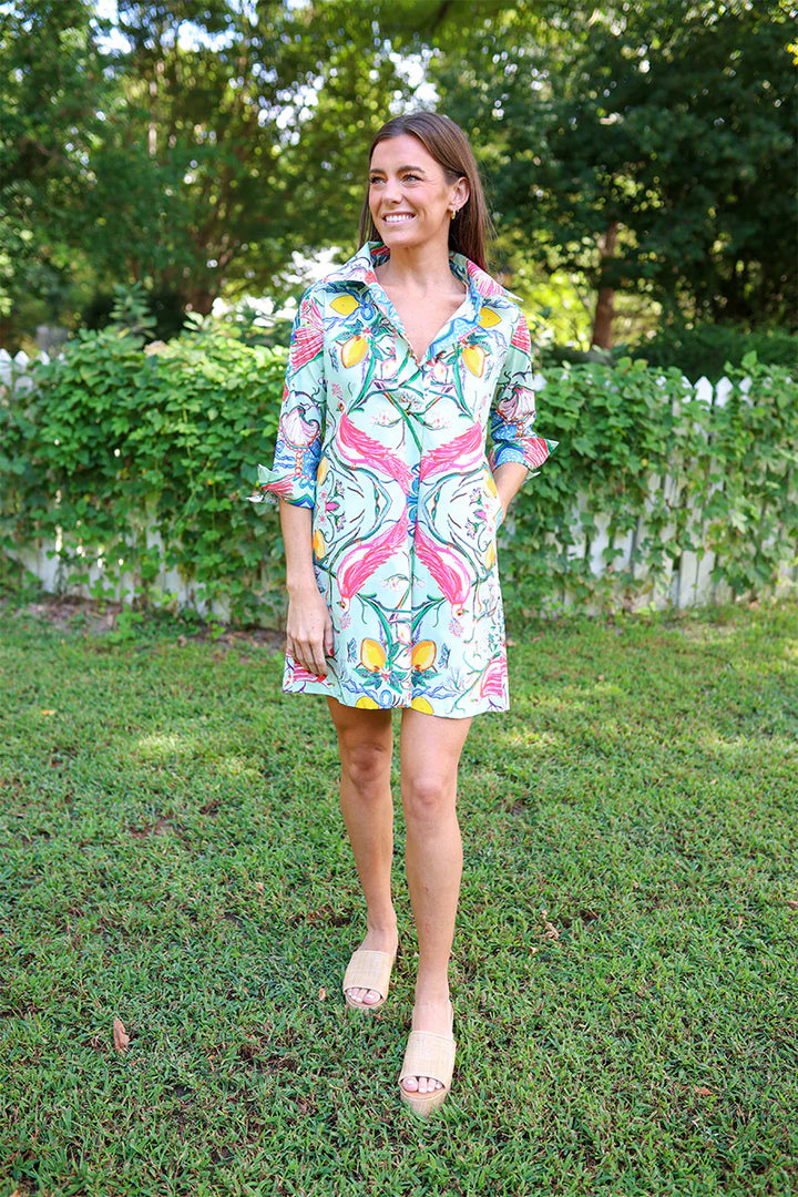 Mint Chinois Shirt Dress Short