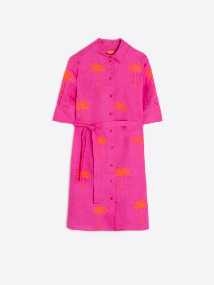 Vilagallo Hester Dress | Pink Linen