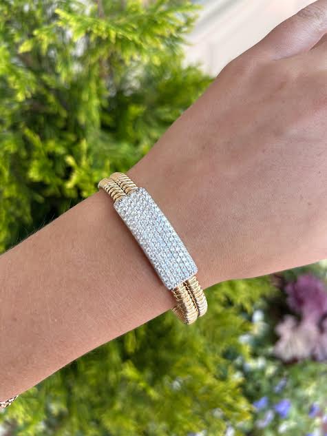 Diamond 14kt Cuff with 7 Rows of 2.75ct Diamonds