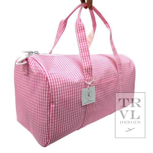 Gingham Weekender Duffle Bag