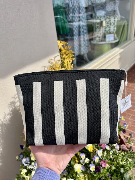 Isla Zip Pouch | Black Stripes