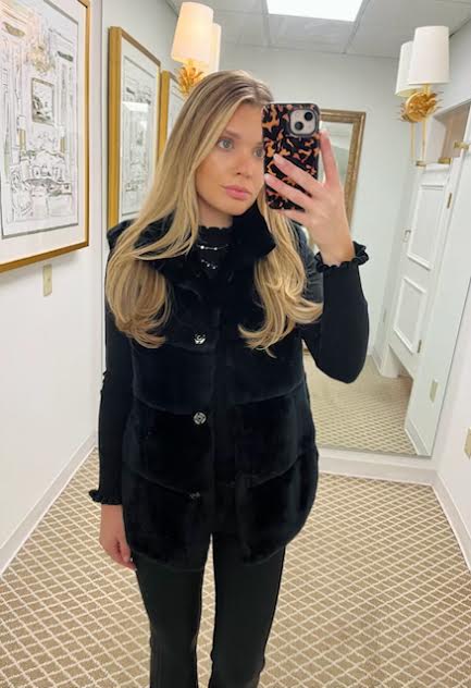 Genuine Rex Rabbit Vest | Black