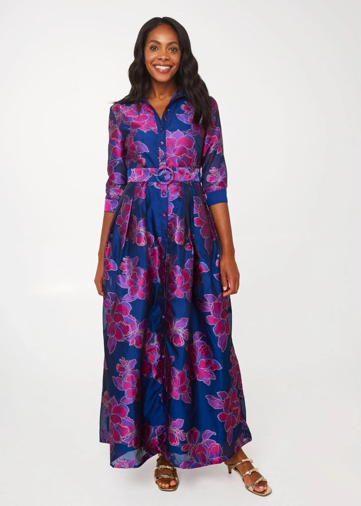 Cecilia Gown | Navy Abstract