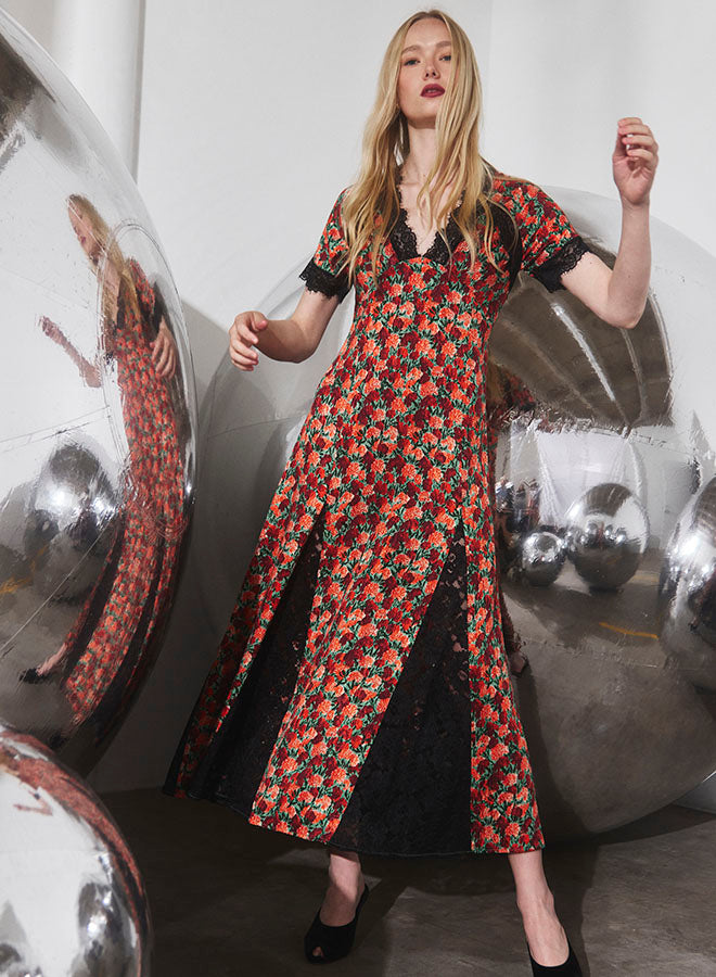 Vela Dress | Crimson Blossom