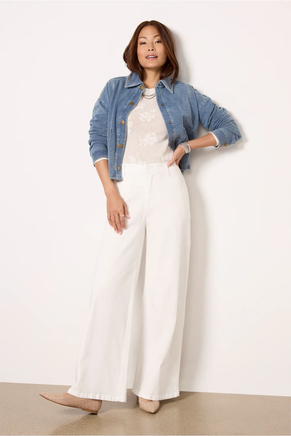 Meg High Rise Fab Ab Wide Leg | Optic White