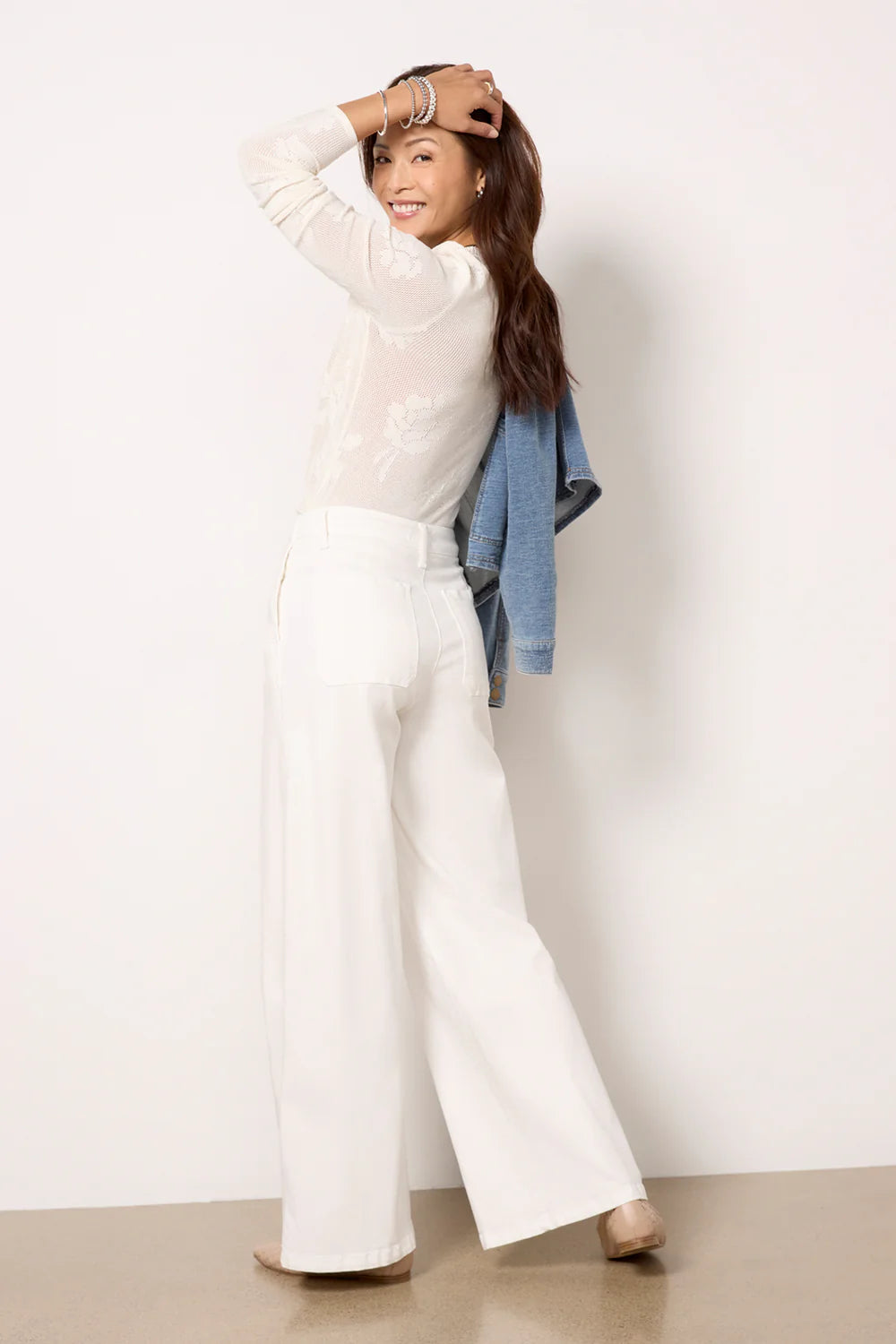 Meg High Rise Fab Ab Wide Leg | Optic White