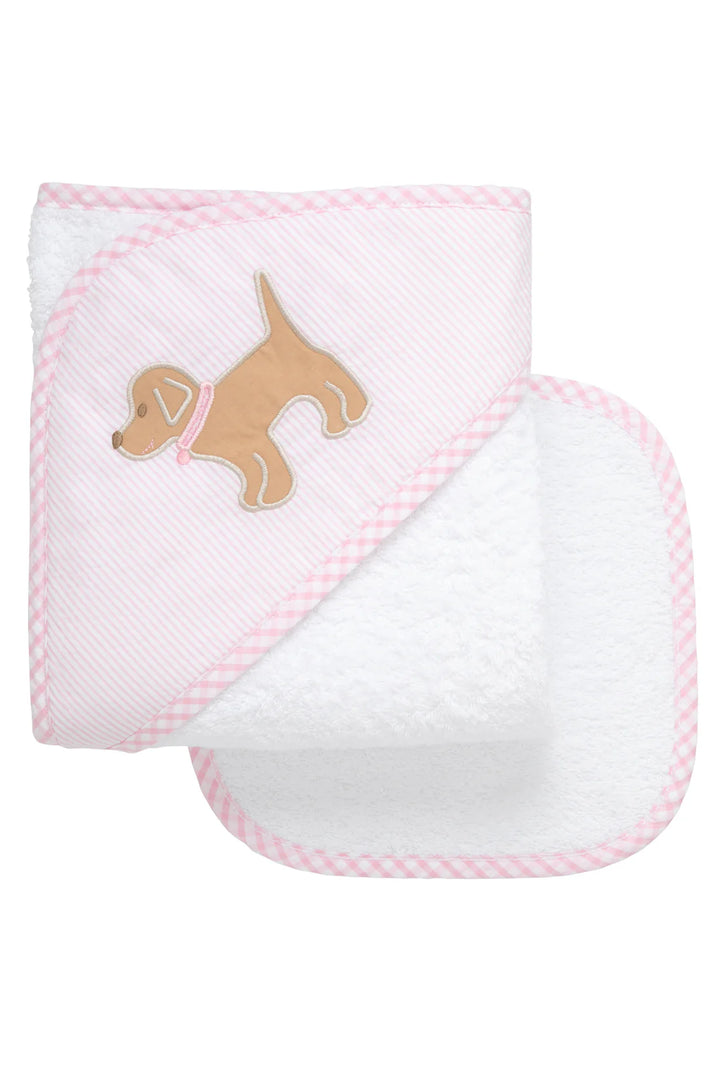 Assorted Applique Hooded Towel & Washcloth Set