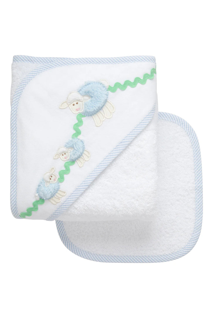 Assorted Applique Hooded Towel & Washcloth Set